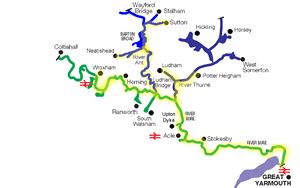 Map of Northern Broads rivers